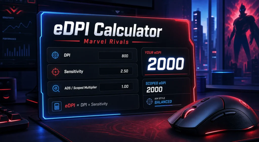 eDPI Calculator Marvel Rivals